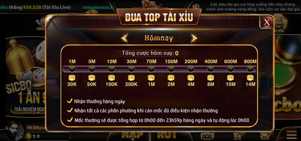 Đua Top Tài Xỉu Tik88